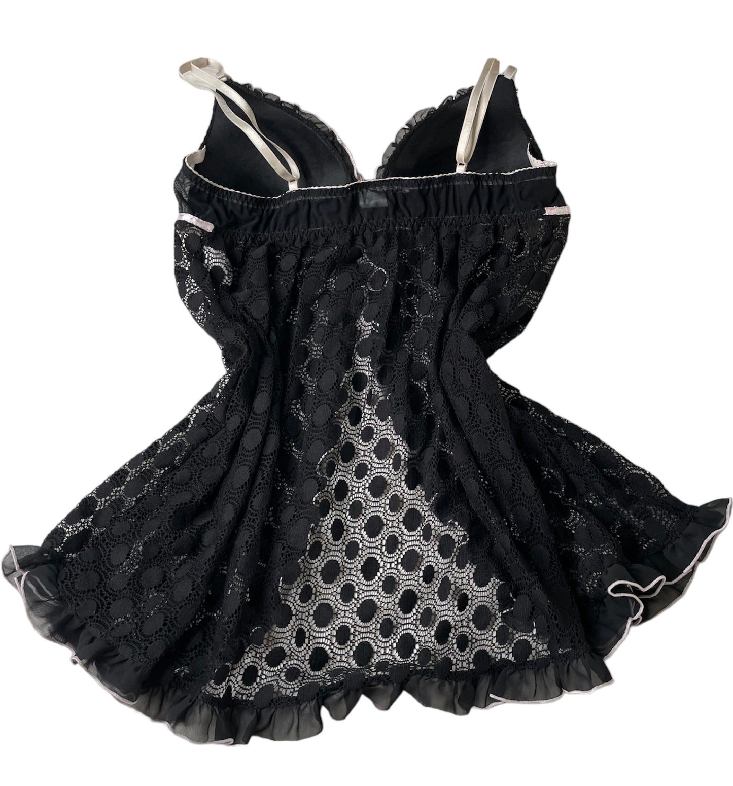 Sheer Black Polka Dot Baby Doll