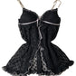 Sheer Black Polka Dot Baby Doll