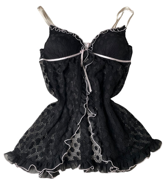 Sheer Black Polka Dot Baby Doll